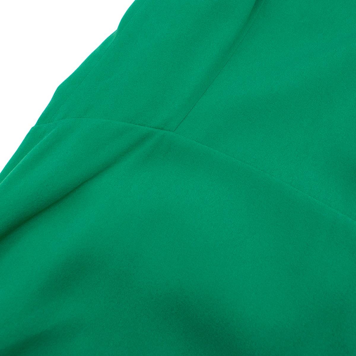Balenciaga Green Silk-Crepe Dress - Size US 0 For Sale 3