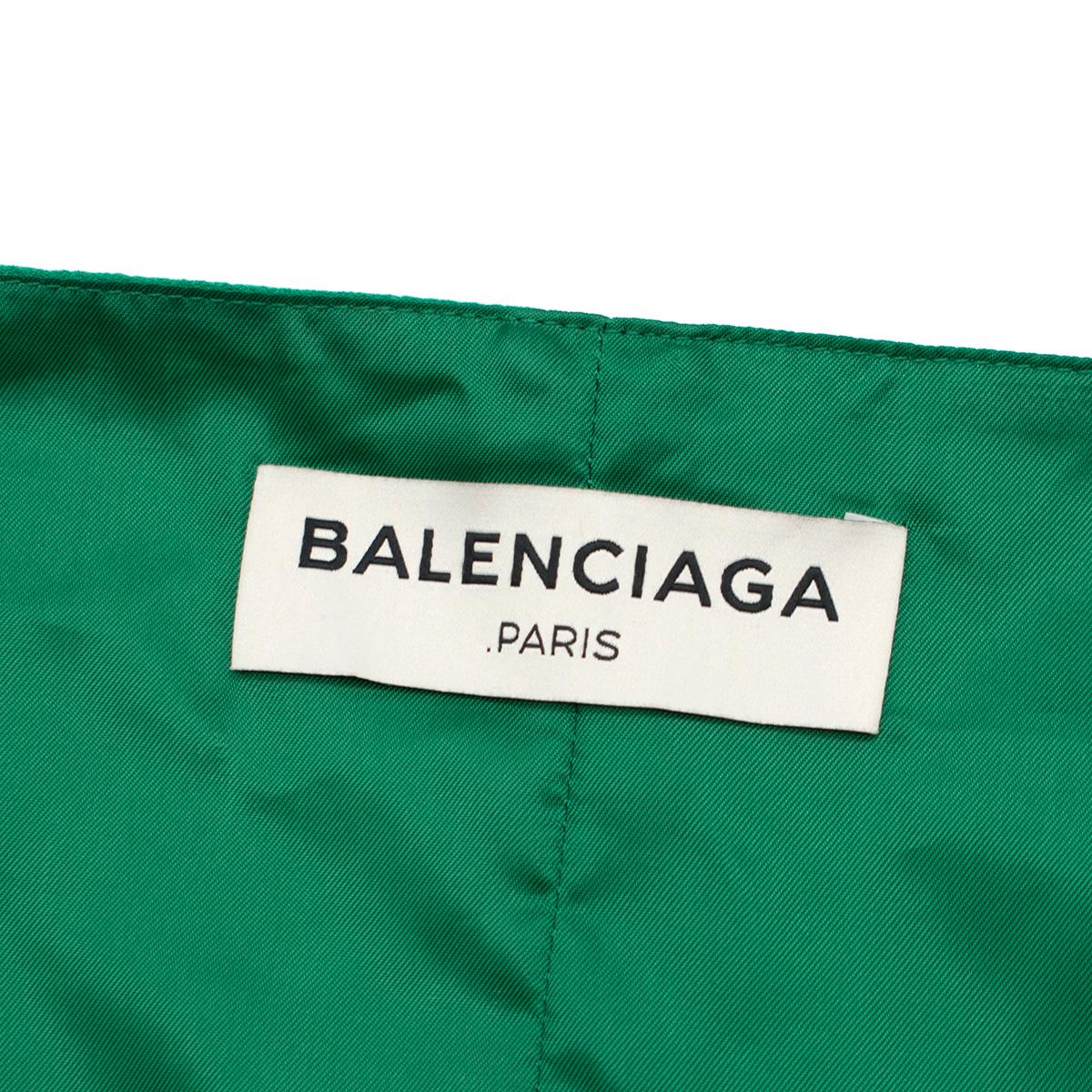 Women's Balenciaga Green Silk-Crepe Dress - Size US 0