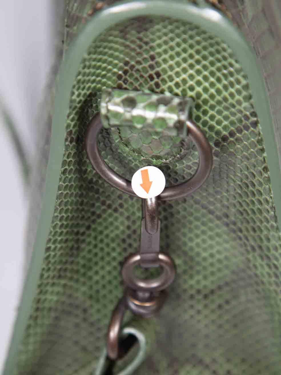 Balenciaga Green Snakeskin Mini Blackout City Handbag For Sale 2