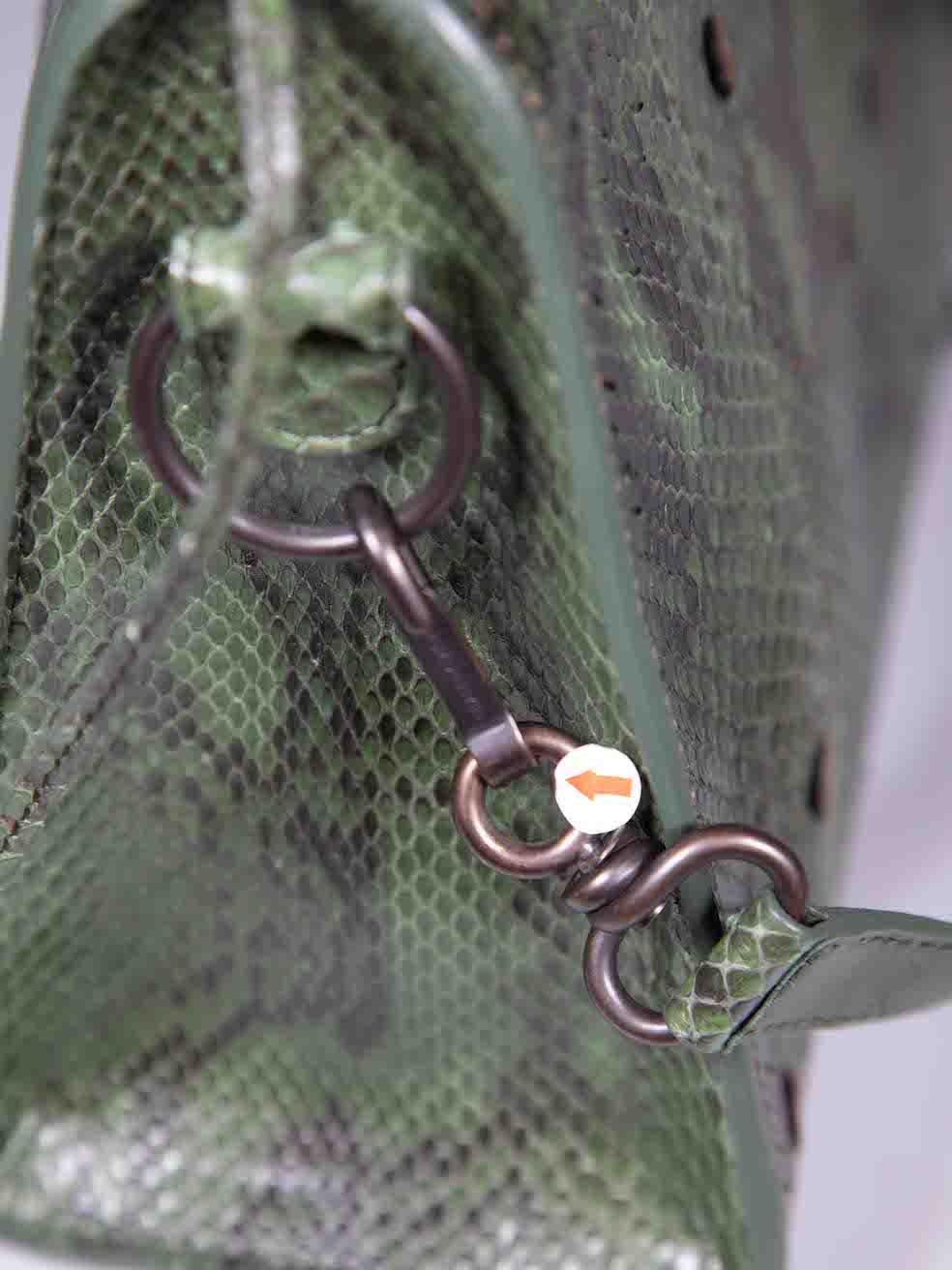Balenciaga Green Snakeskin Mini Blackout City Handbag For Sale 3