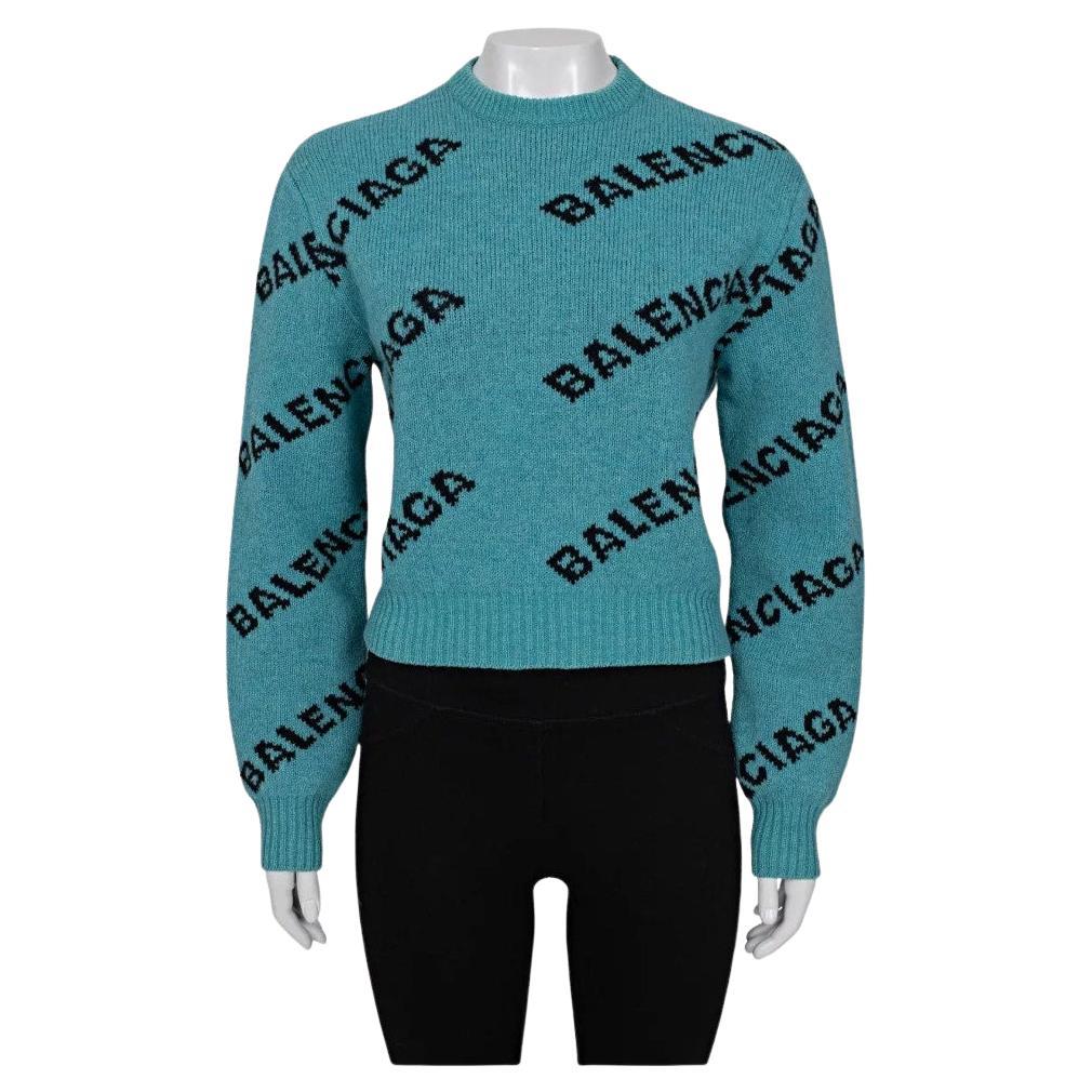 Balenciaga Green Wool Logo Sweater - Size XS (FR34)