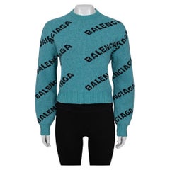 Balenciaga Green Wool Logo Sweater - Size XS (FR34)