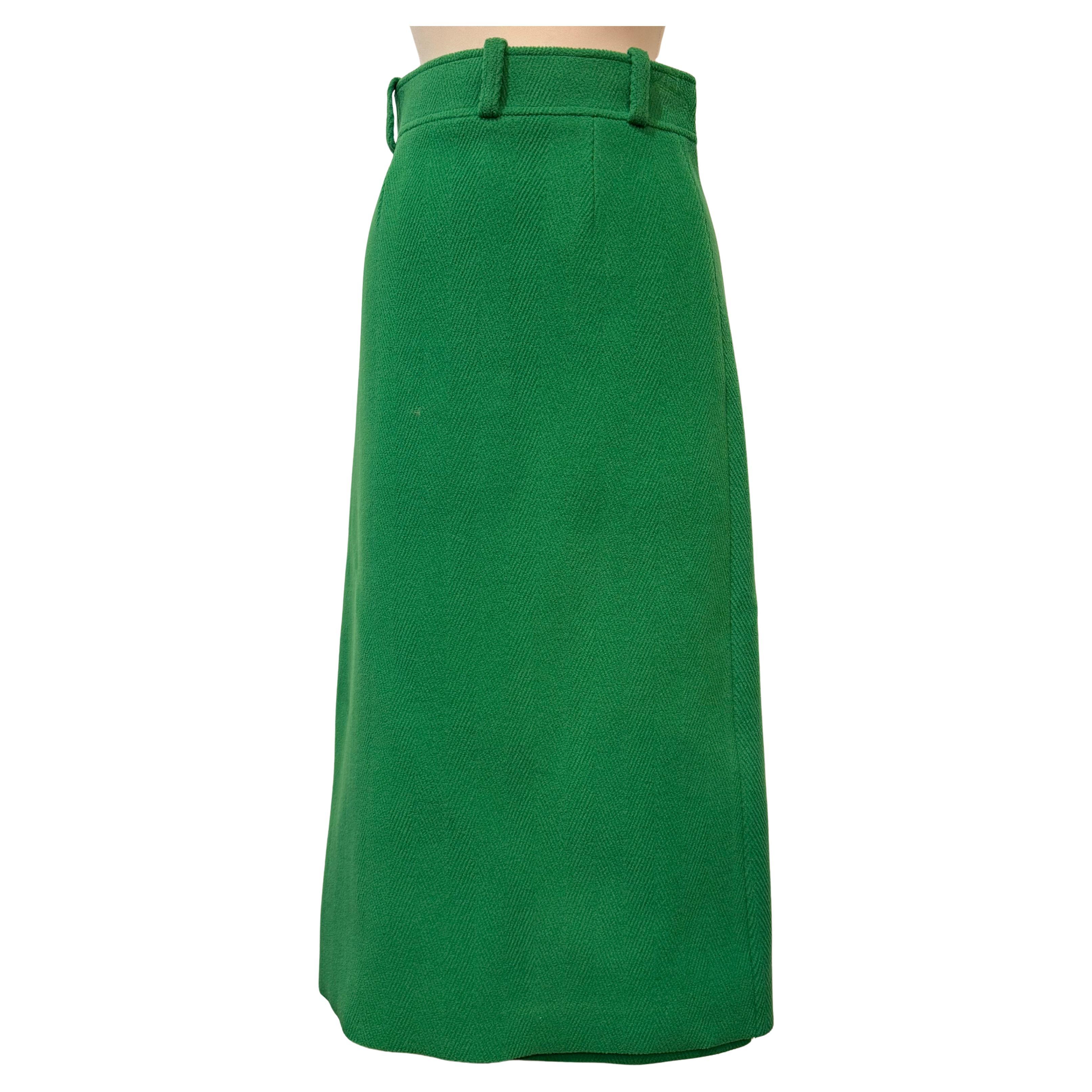 Balenciaga Green Wool Skirt Size FR 36 / IT 40