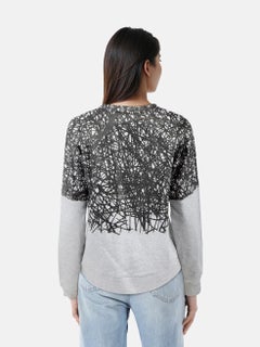 Balenciaga Grey Abstract Panel Sweatshirt Size S