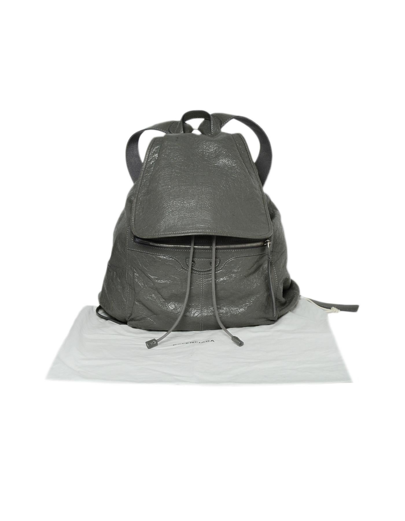 Balenciaga Grey Agneau Leather Classic Traveler S Backpack Bag rt $1, 615 4