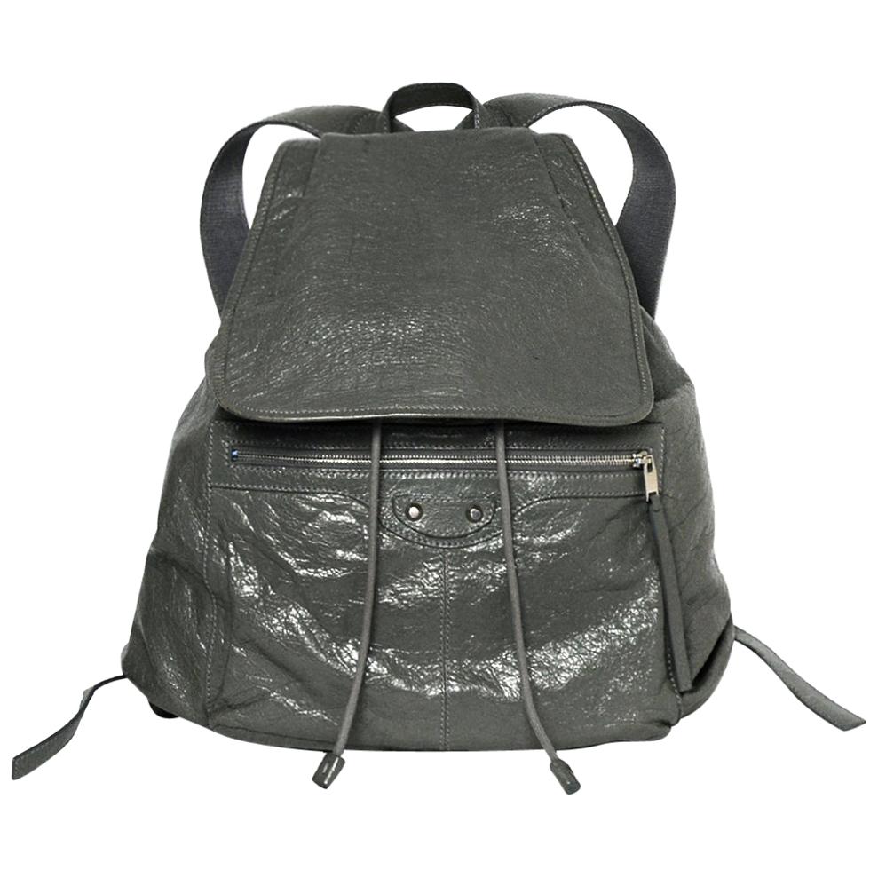 Balenciaga Grey Agneau Leather Classic Traveler S Backpack Bag rt $1, 615