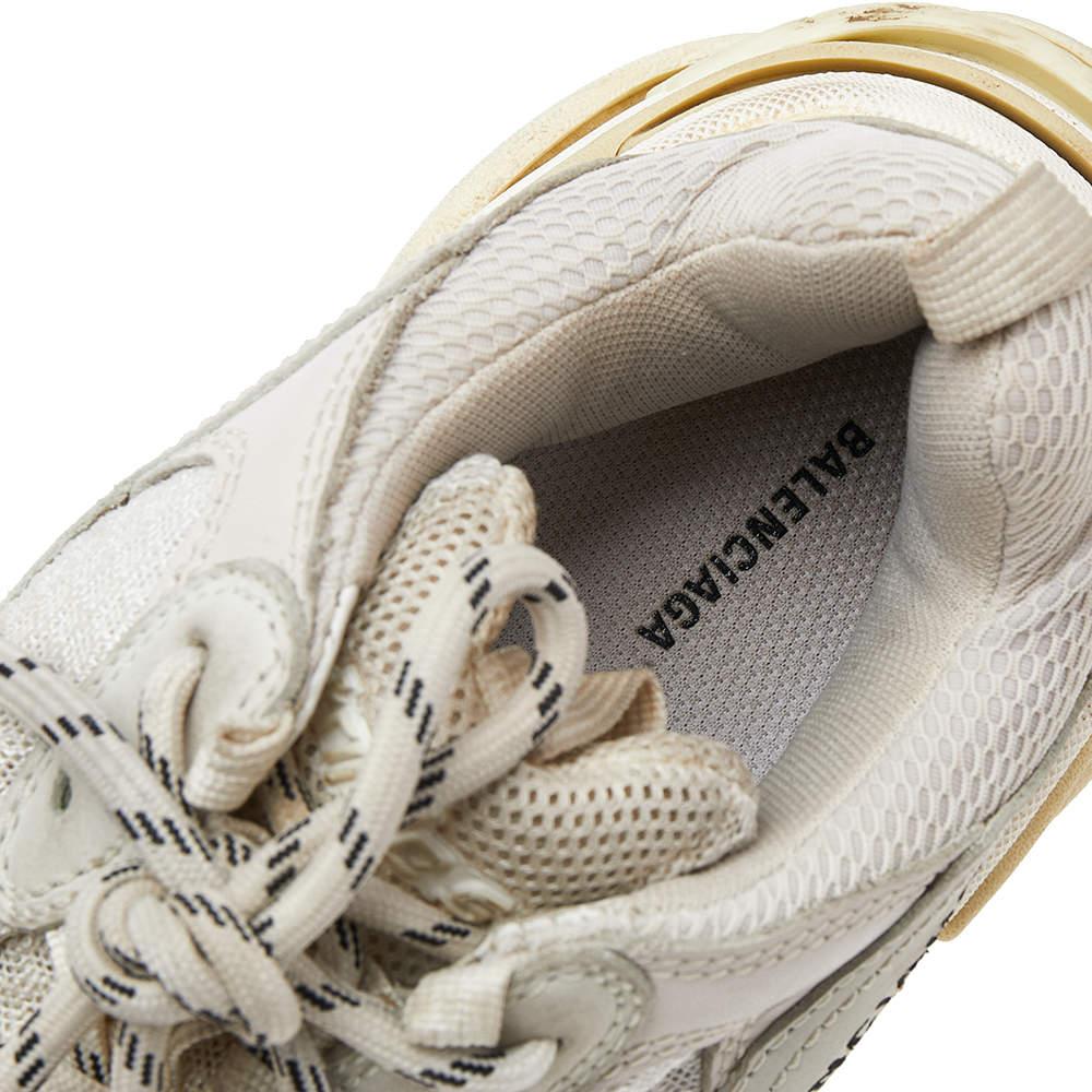 Balenciaga Grigio/Beige Pelle Mesh Triple S Clear Track Runner Sneakers Taglia 39 In condizioni buone a Dubai, Al Qouz 2