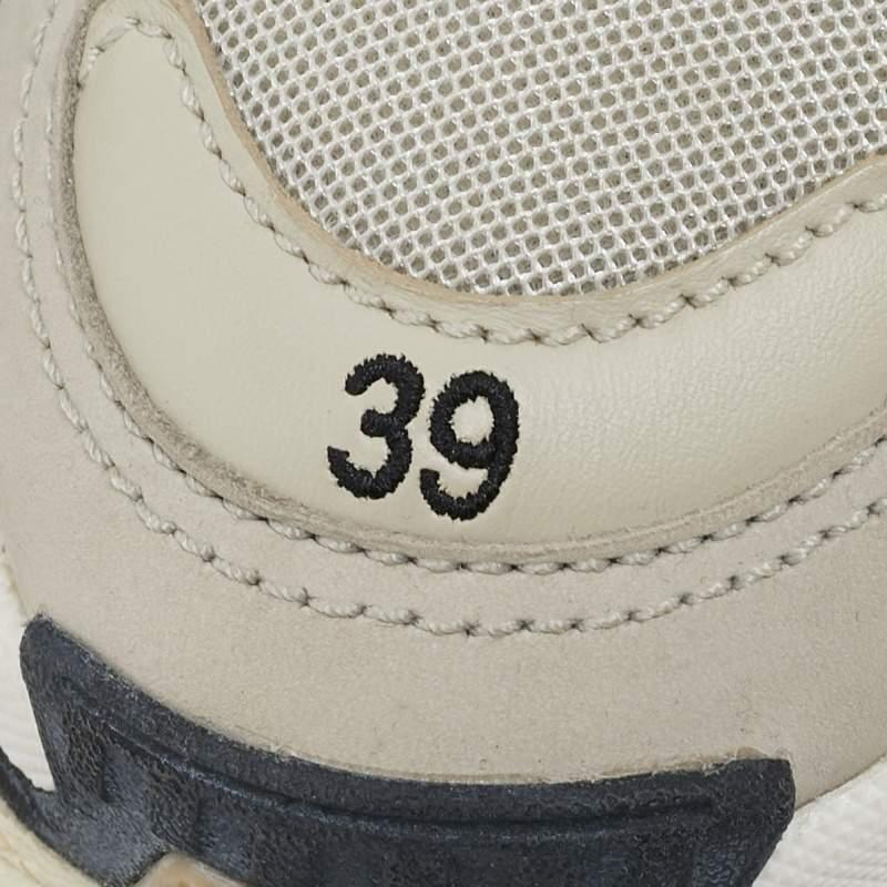Balenciaga Grey/Black Nubuck Leather and Mesh Triple S Sneakers Size 39 4