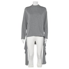 Balenciaga - Maglia in cotone grigio con dettaglio cravatta in vita - Maglia oversize S