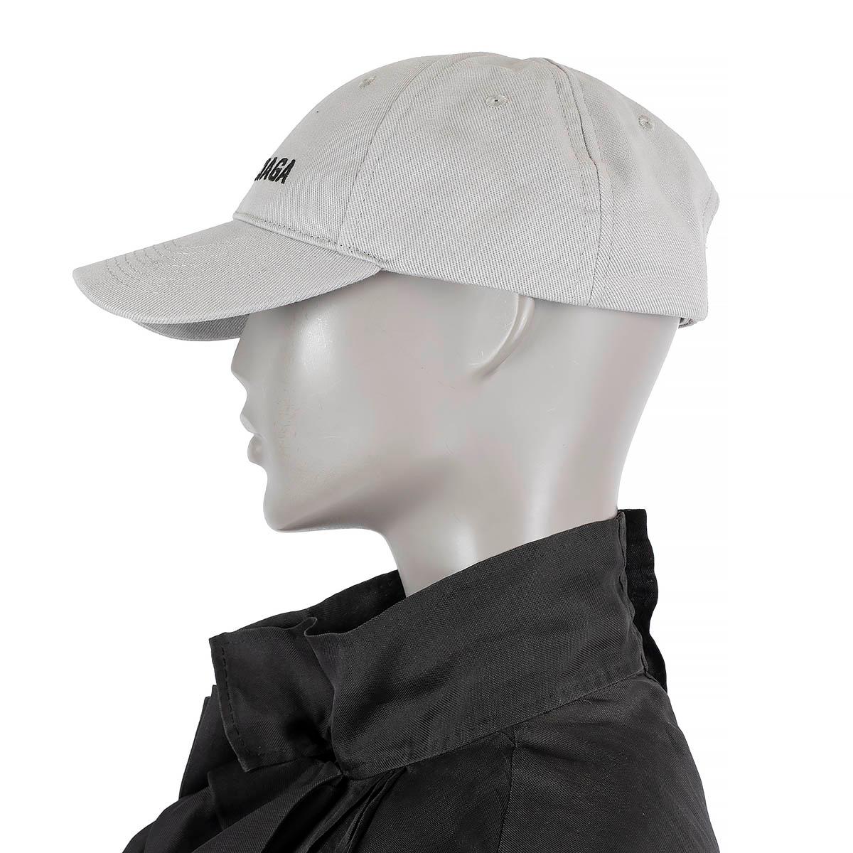 Gray BALENCIAGA grey cotton LOGO Baseball Cap Hat L 59 For Sale