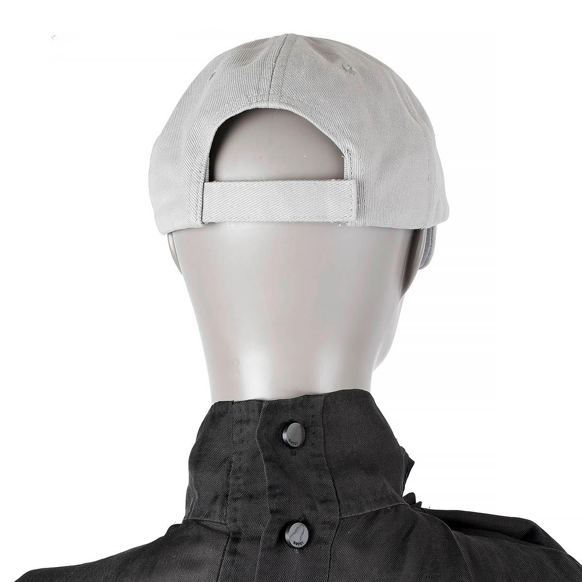 BALENCIAGA grey cotton LOGO Baseball Cap Hat L 59 In Excellent Condition For Sale In Zürich, CH