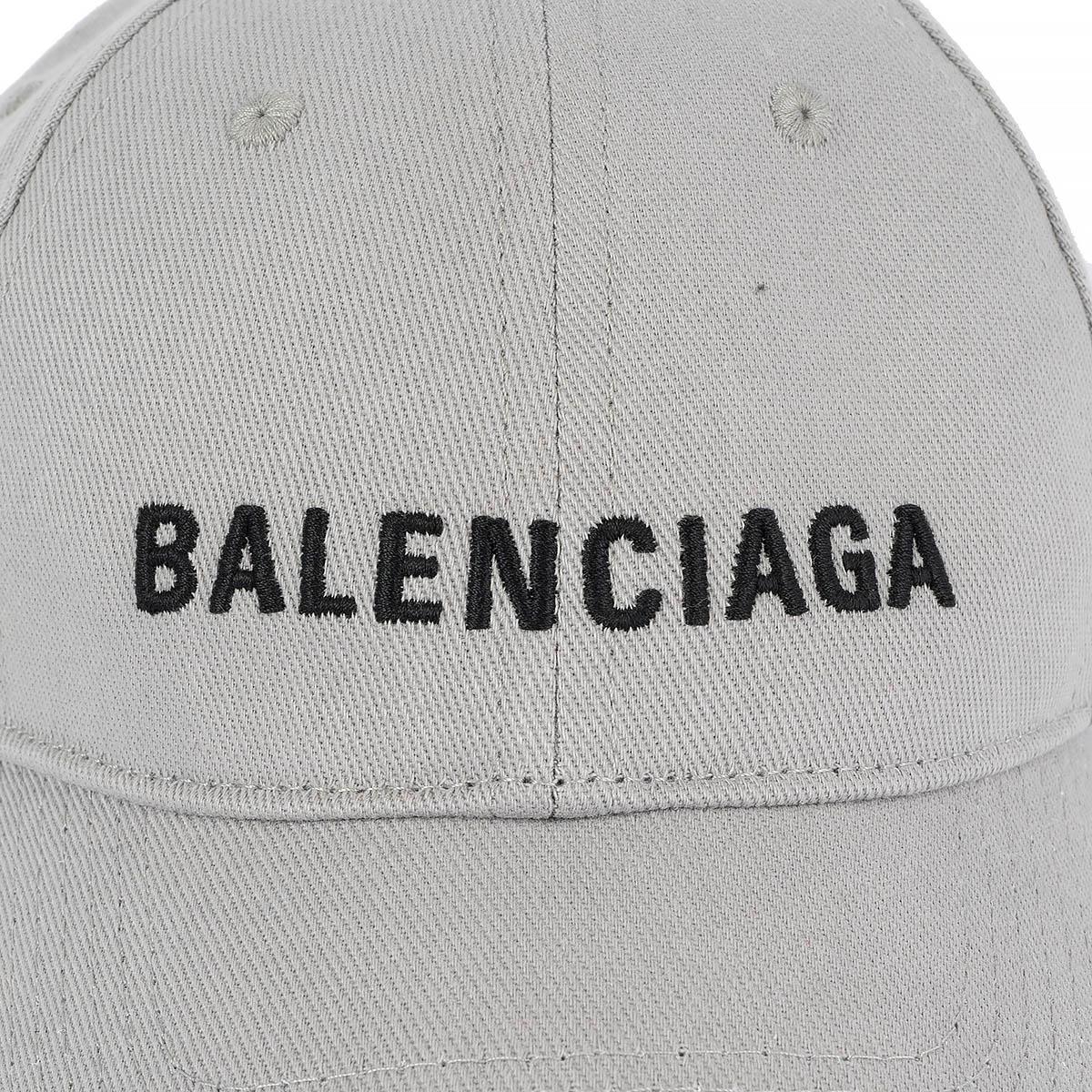 BALENCIAGA grey cotton LOGO Baseball Cap Hat L 59 For Sale 2