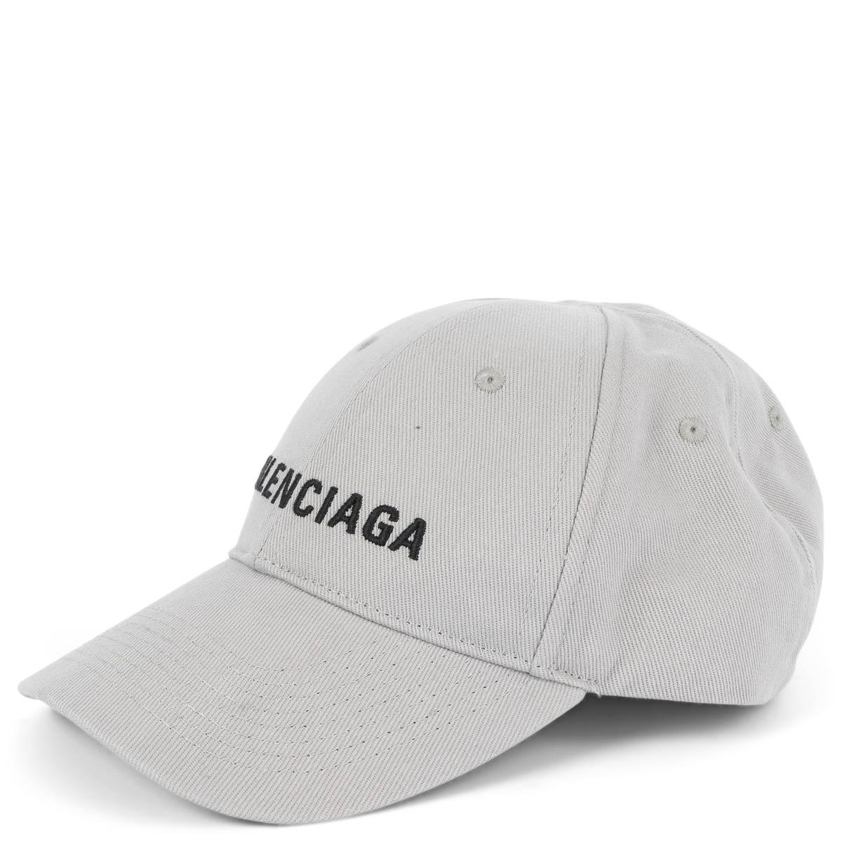 BALENCIAGA - Chapeau de baseball en coton gris  Logo L 59