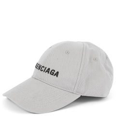 BALENCIAGA grey cotton LOGO Baseball Cap Hat L 59