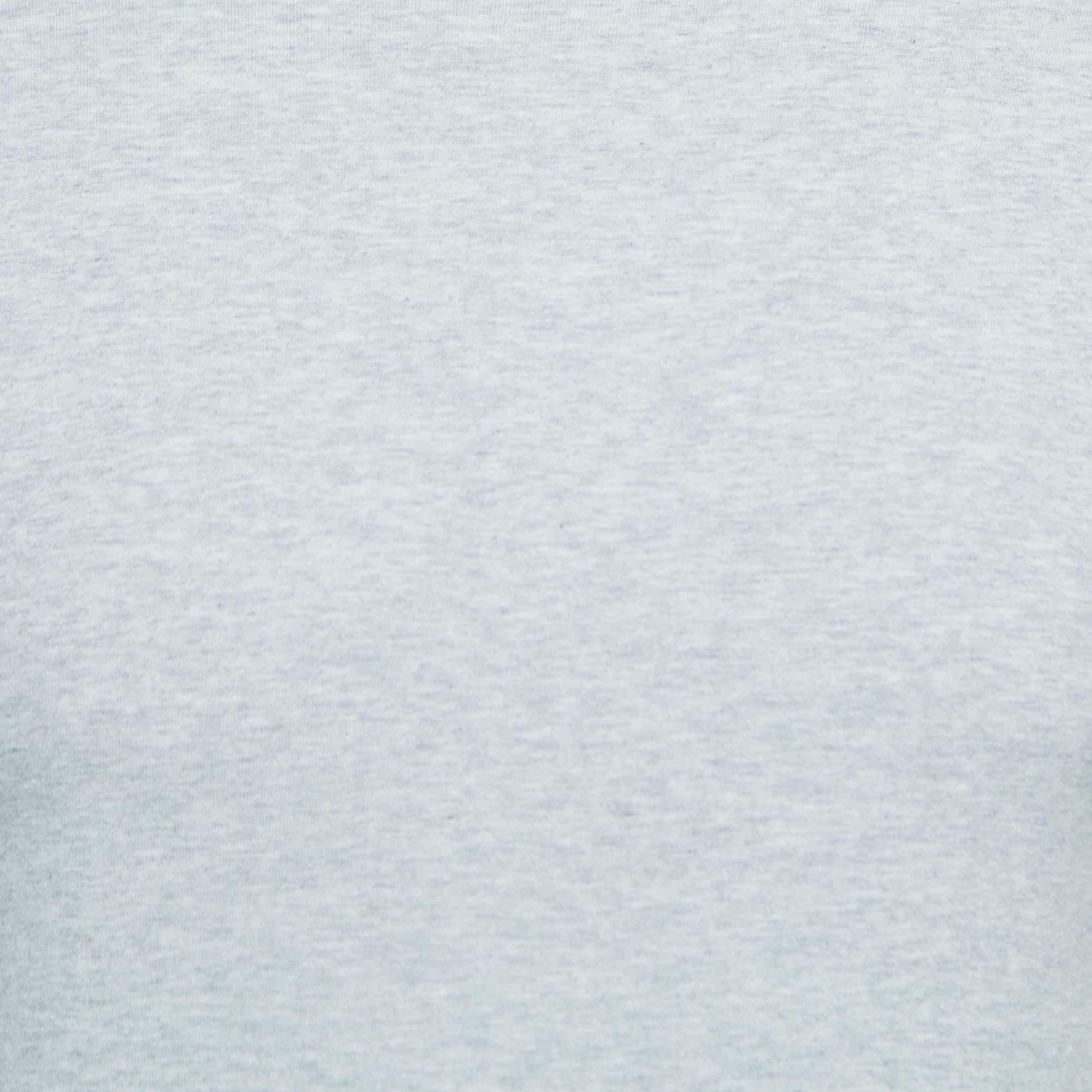 Balenciaga Grey Cotton Logo Patched T-Shirt S In Good Condition For Sale In Dubai, Al Qouz 2