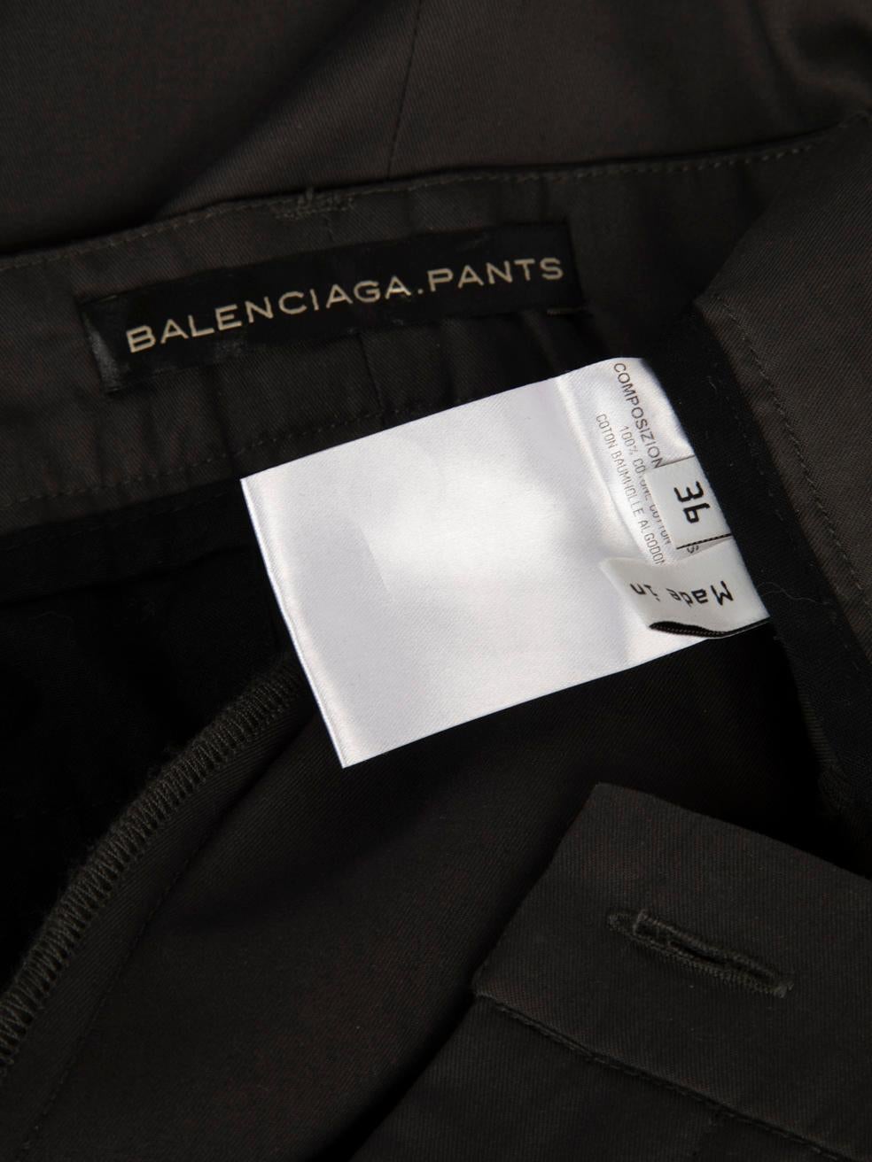 Pantalon droit en coton gris de Balenciaga Taille S en vente 2