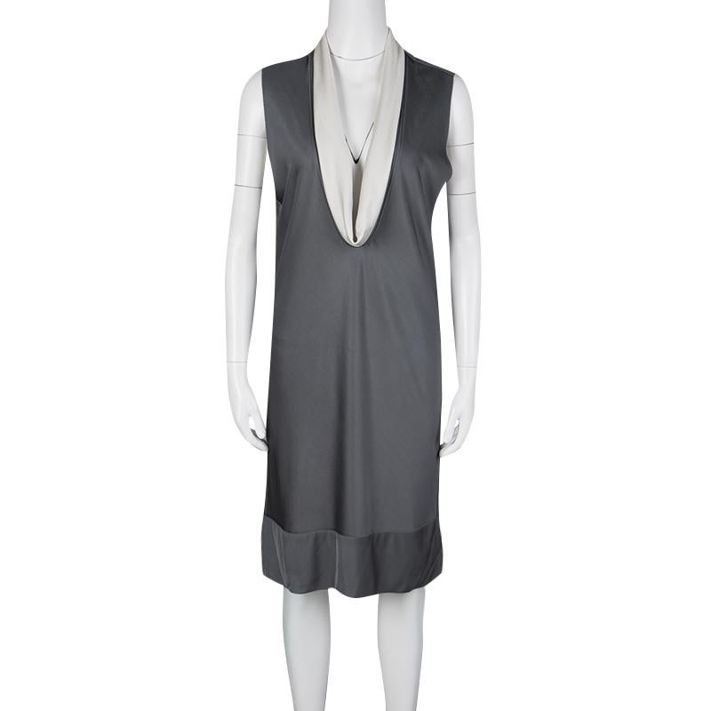 grey cowl neck dress