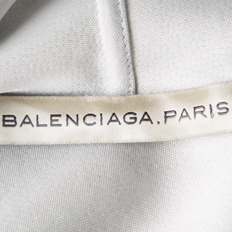 Balenciaga Grey Cowl Neck Detail Sleeveless Dress M In Good Condition In Dubai, Al Qouz 2