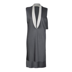 Balenciaga Grey Cowl Neck Detail Sleeveless Dress M