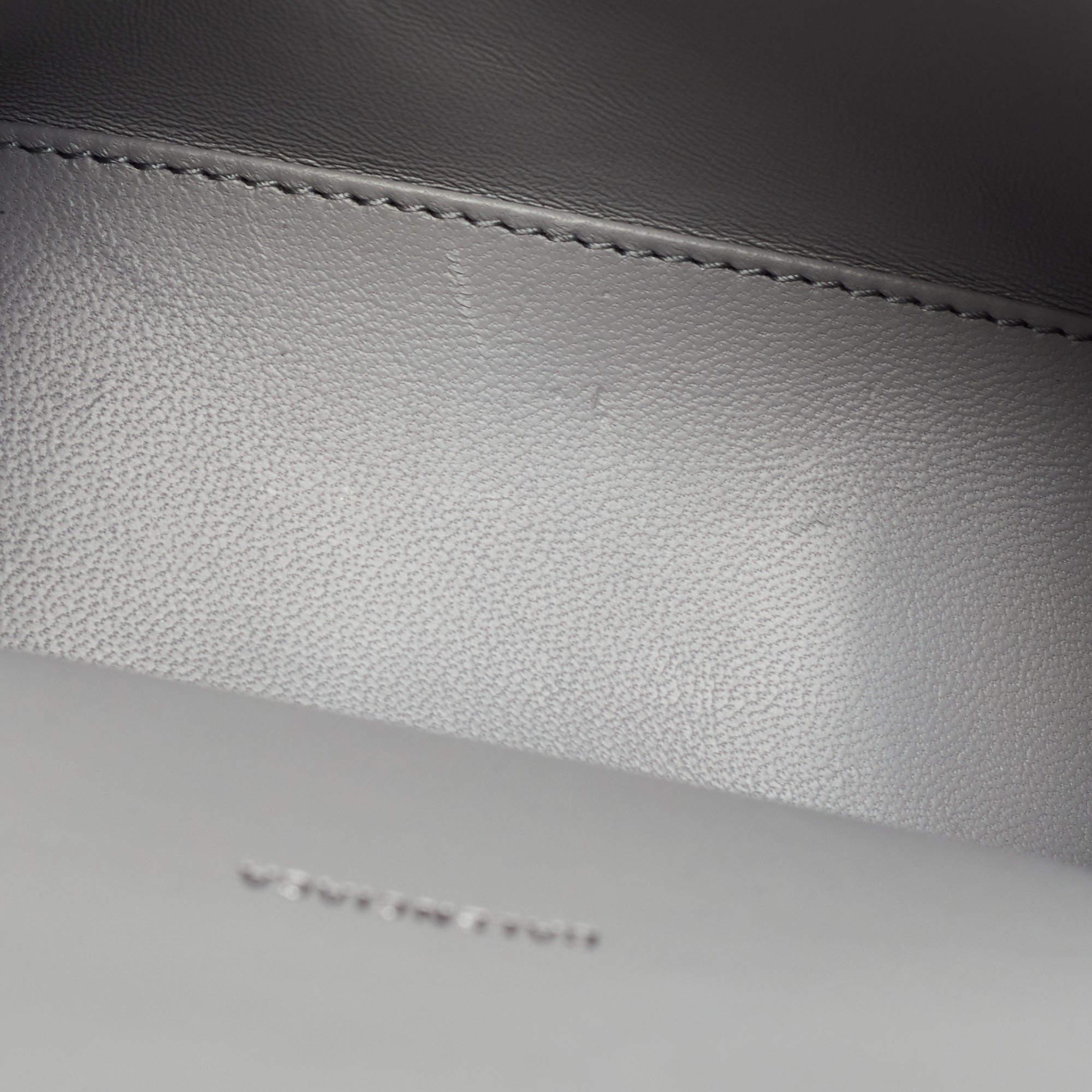 Balenciaga Grey Croc Embossed Leather XS Hourglass Top Handle Bag 5