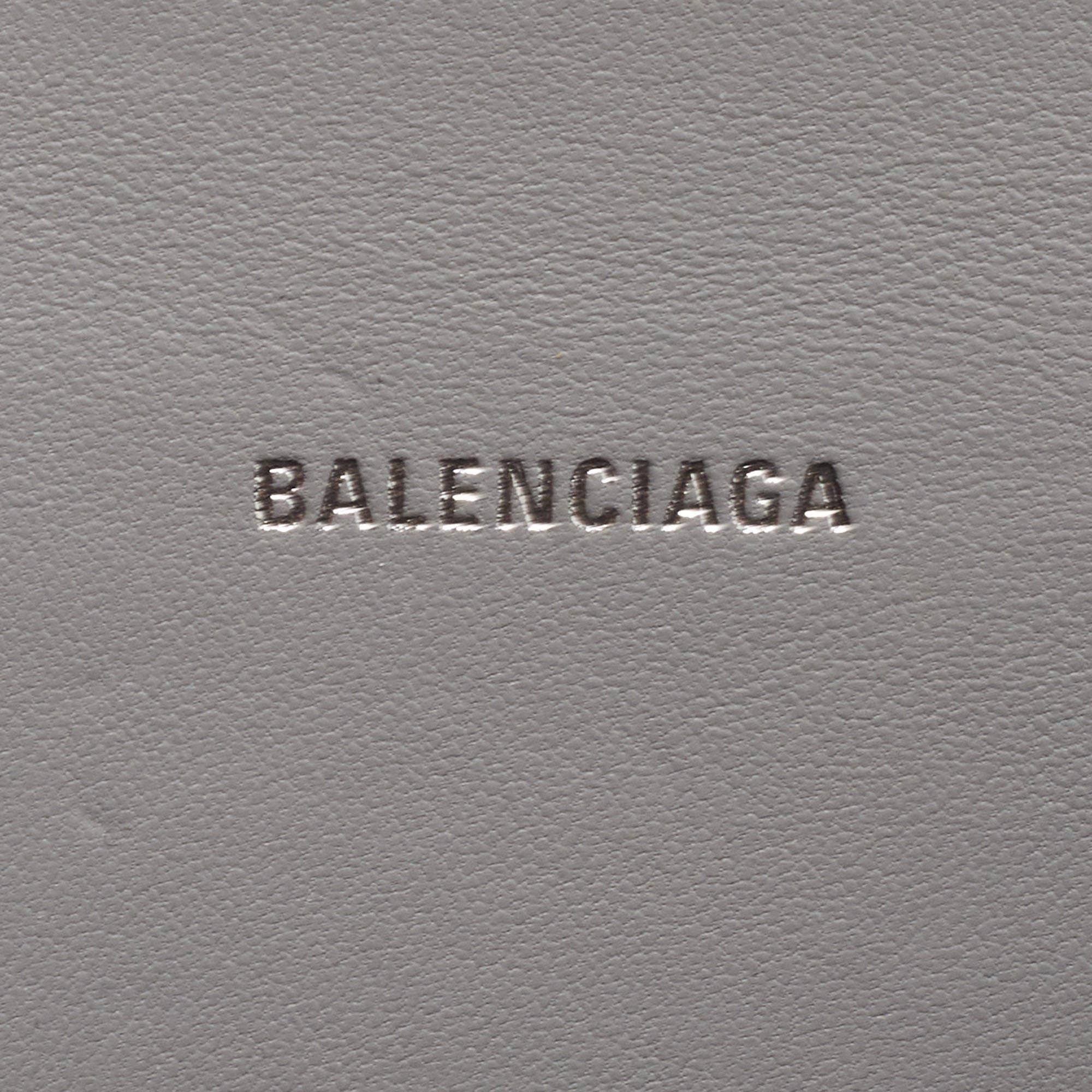 Balenciaga Grey Croc Embossed Leather XS Hourglass Top Handle Bag 7