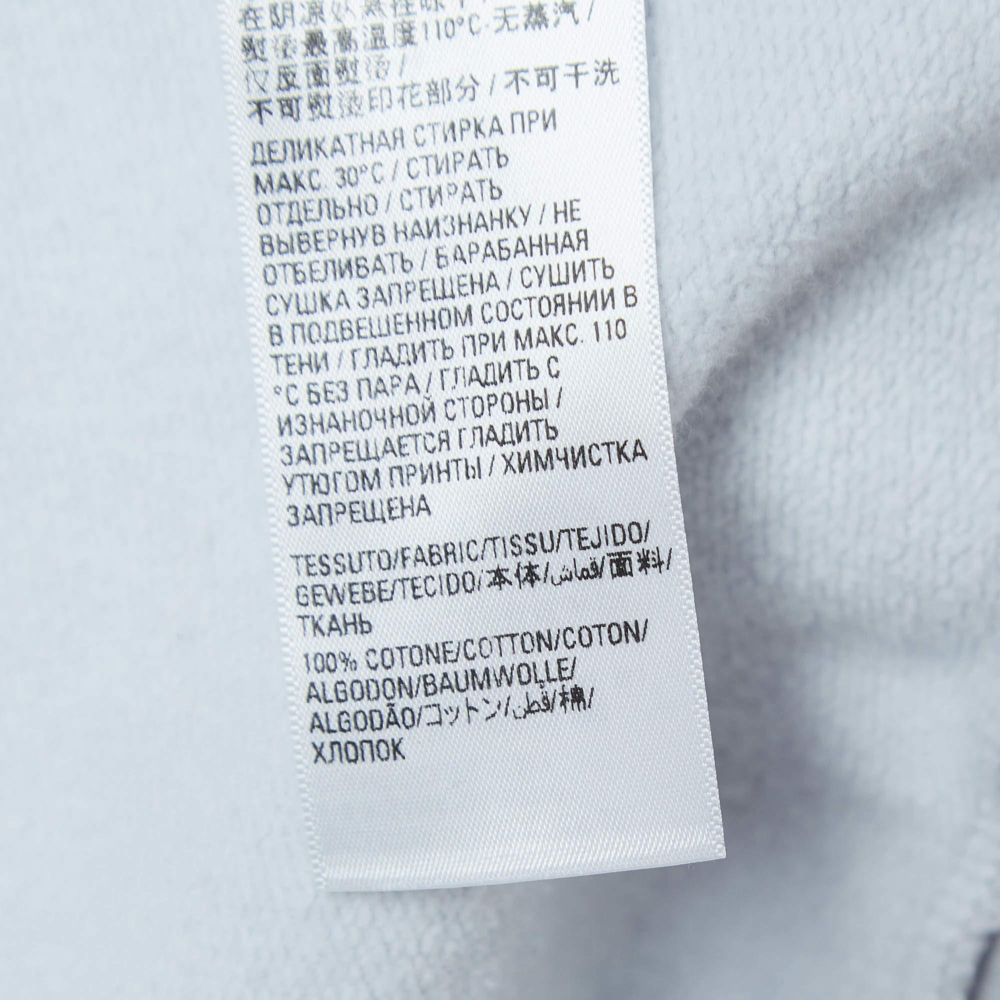 Balenciaga Grey Distressed Cotton Graphic Print Hoodie S For Sale 1