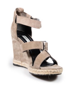 Balenciaga Grey Espadrille Suede Sandals Size IT 41