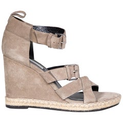 Balenciaga Grey Espadrille Suede Sandals Size IT 41