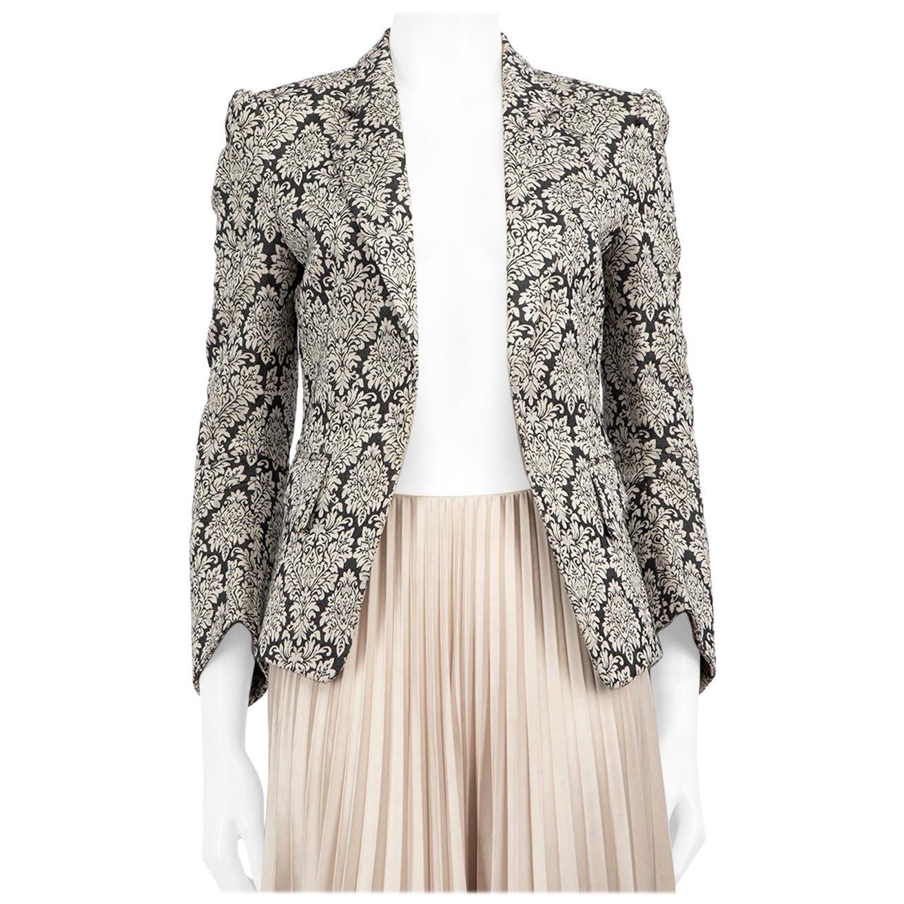 Balenciaga Grey Floral Pattern Blazer Size L