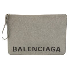 Balenciaga Grau Glitzer Leder Ville Handtäschchen Tasche