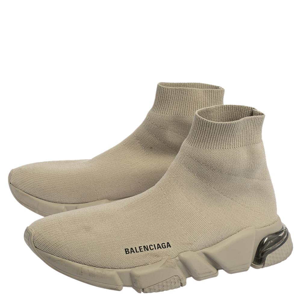 Balenciaga Grey Knit Fabric Speed Sneakers Size 42 1