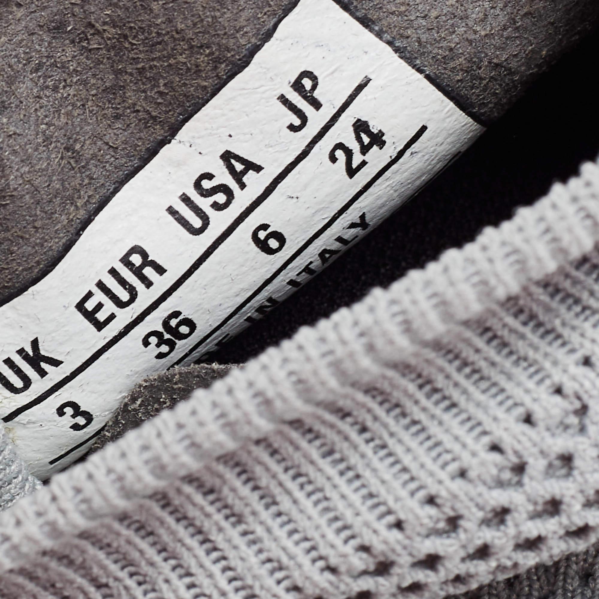 Balenciaga Grey Knit Speed Trainer High Top Sneakers Size 36 en vente 1