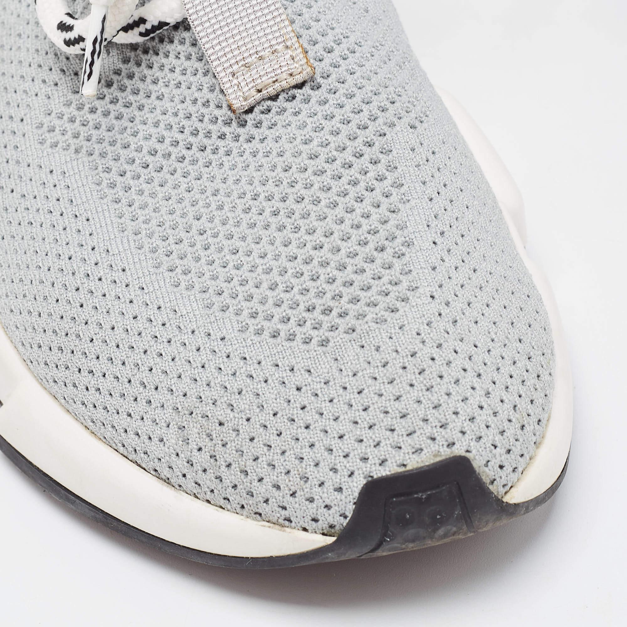 Balenciaga Grey Knit Speed Trainer High Top Sneakers Size 36 en vente 4