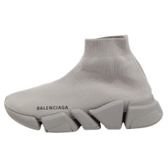Balenciaga Grey Knit Speed Trainer Sneakers Size 37