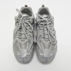 Balenciaga Grey Leather and Mesh Drive Sneakers Size 41