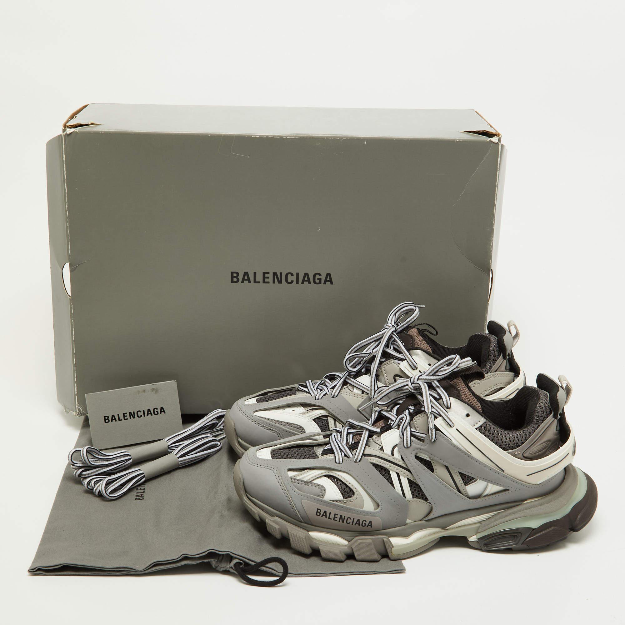 Balenciaga Grey Leather and Mesh Track Sneakers Size 41 3