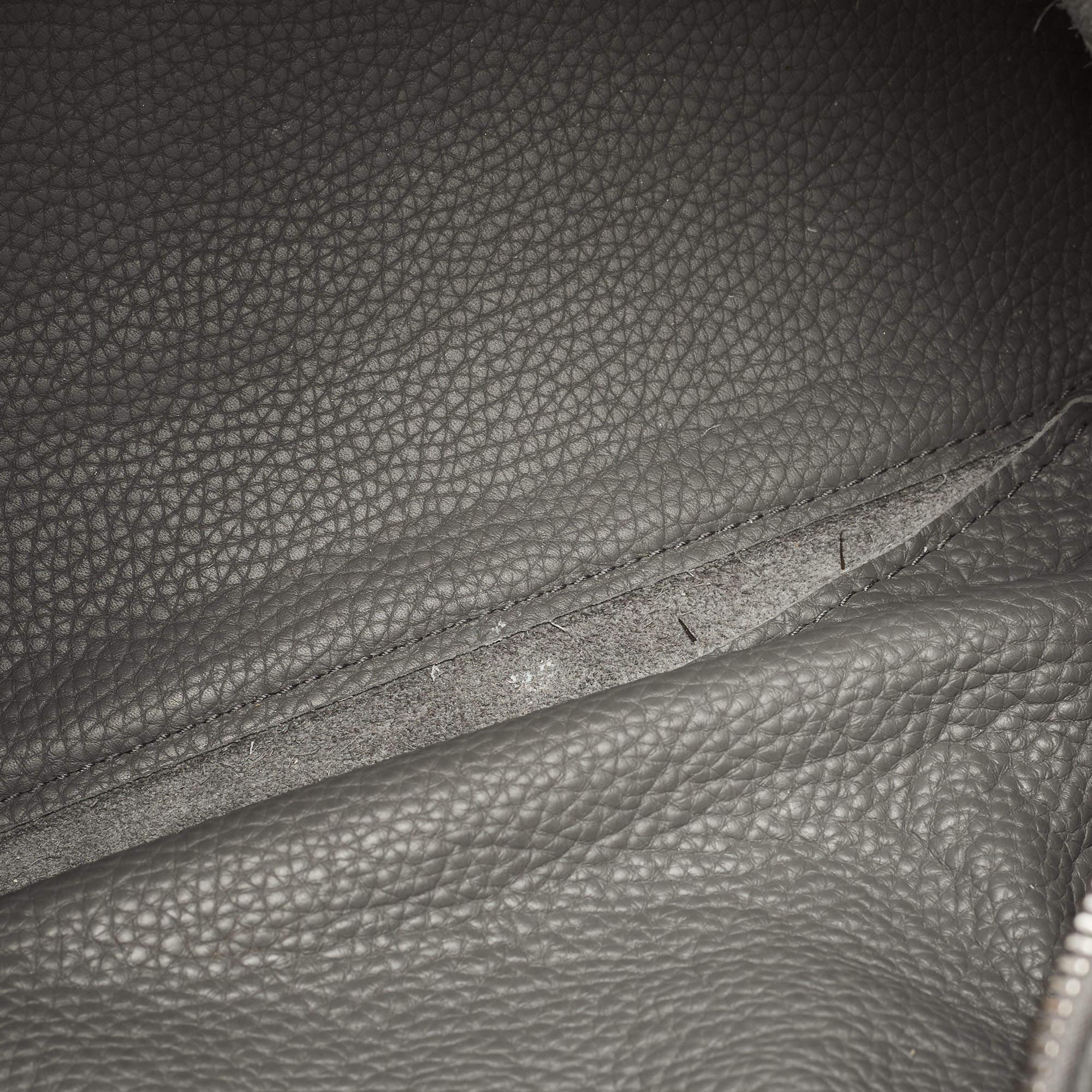 Balenciaga Grey Leather Black Out City Bag 14