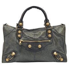Balenciaga Grey Leather Classic GGH Work Bag