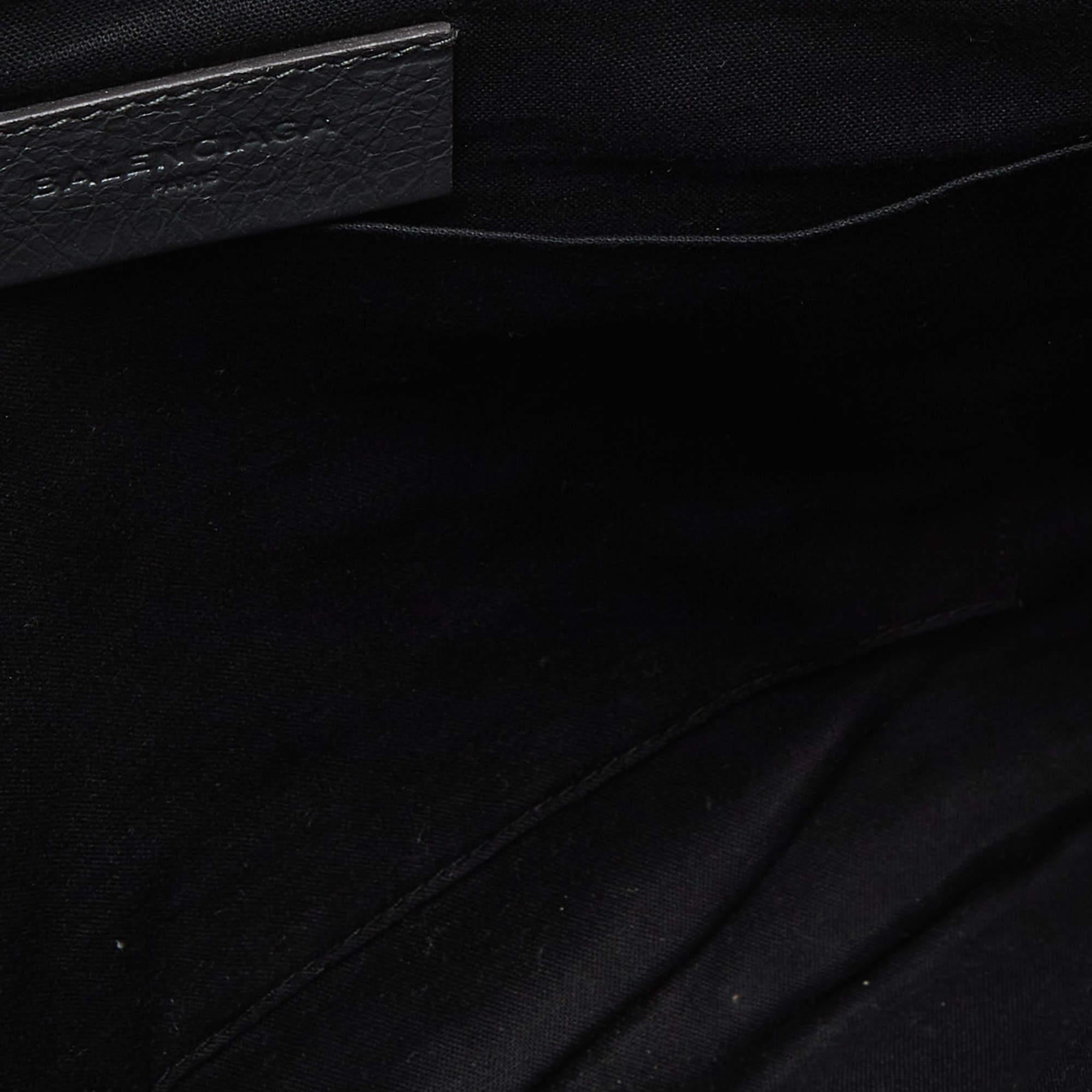 Balenciaga Grey Leather Classic Hardware Zip Pouch 2