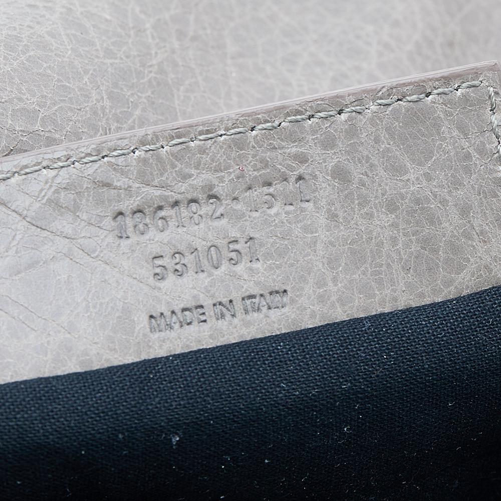 Balenciaga Grey Leather GGRH Envelope Clutch 6