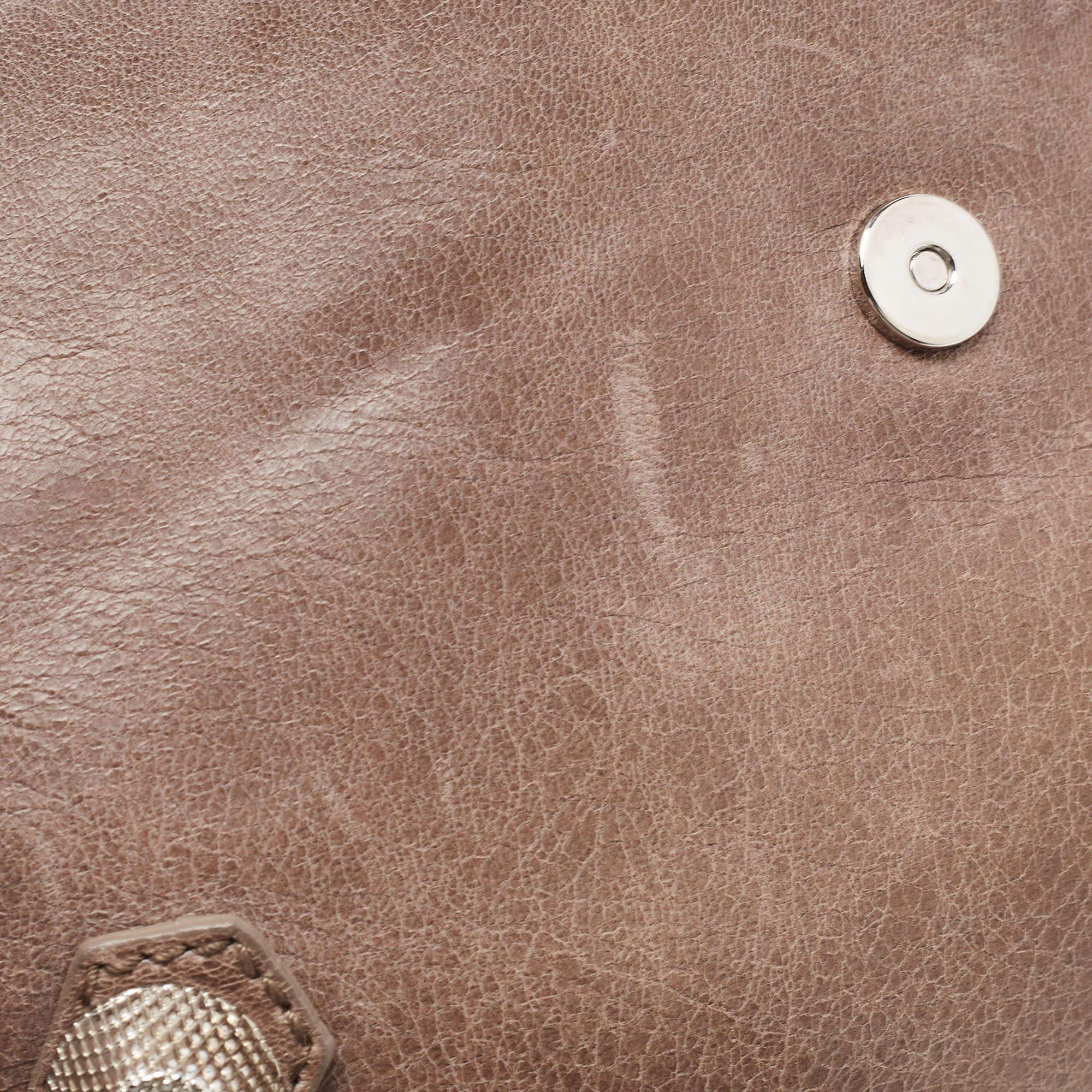 Balenciaga Grey Leather Giant 21 Classic Envelope Clutch 5