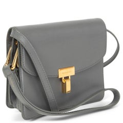 BALENCIAGA Borsa a spalla LOCK in pelle grigia