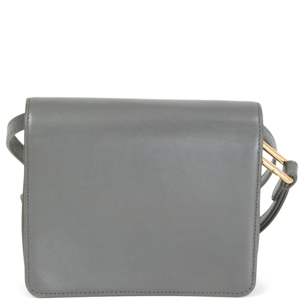 grey leather shoulder bag