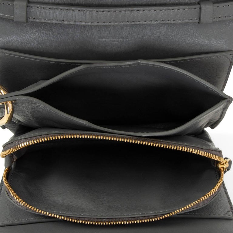 Women's BALENCIAGA grey leather LOCK Shoulder Bag For Sale