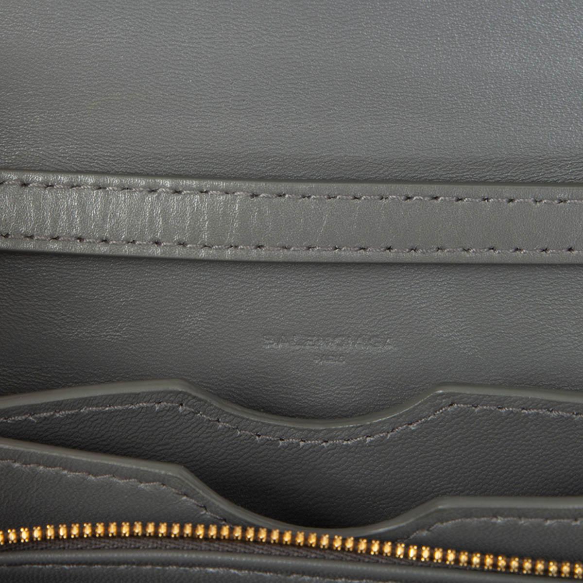 Gray BALENCIAGA grey leather LOCK Shoulder Bag For Sale
