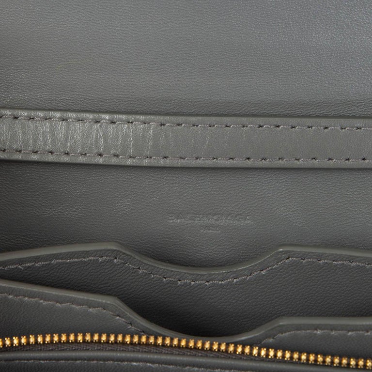 BALENCIAGA grey leather LOCK Shoulder Bag For Sale 1