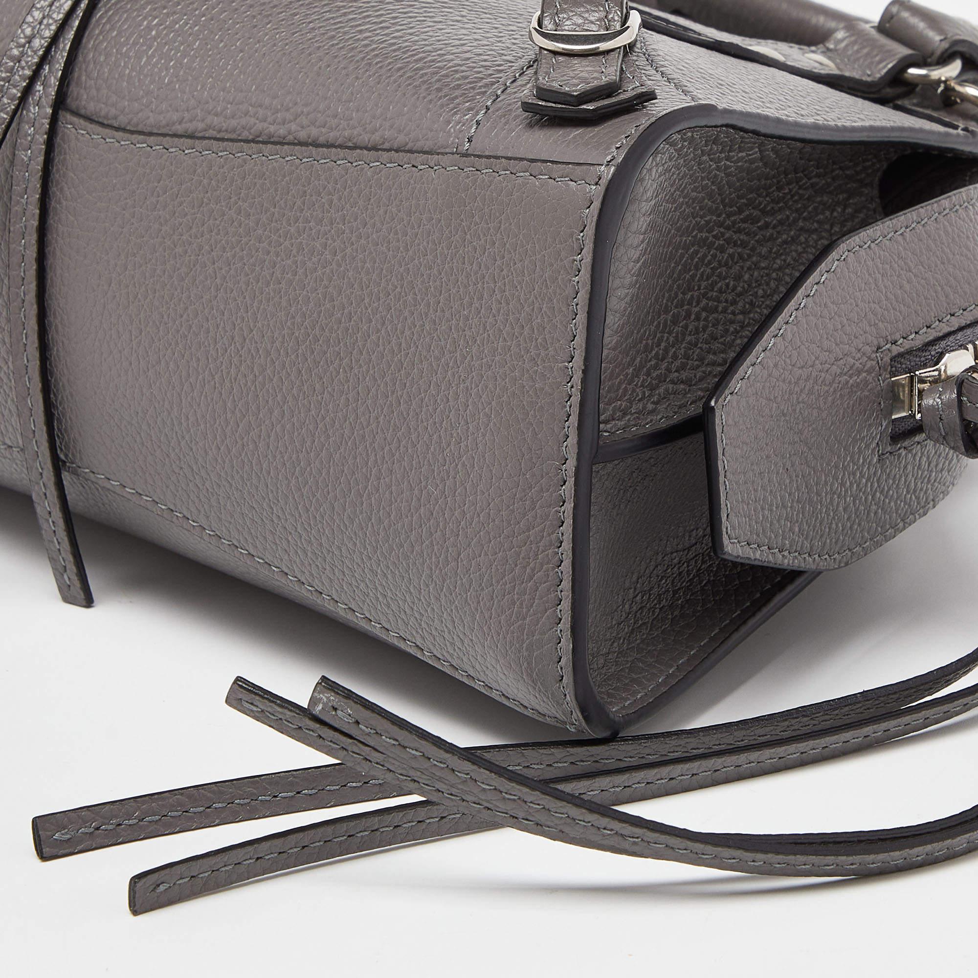 Balenciaga Grey Leather Mini Neo Classic City Bag 6