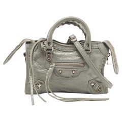 Balenciaga Grey Leather Mini Neo Classic Tote