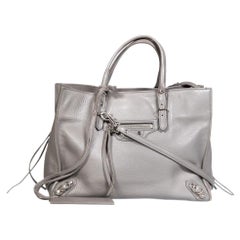 Bolso con cremallera Balenciaga Papier A4 de piel gris