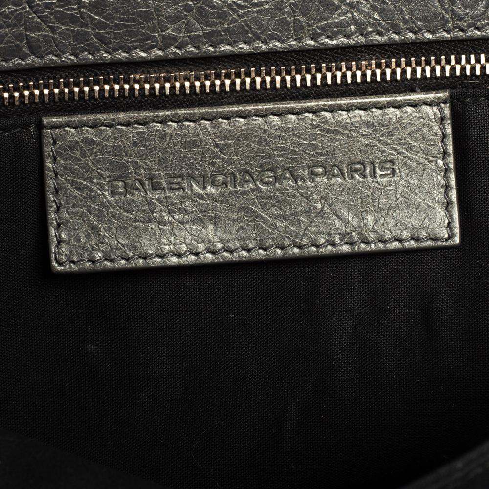 Balenciaga Grey Leather RH Envelope Clutch 4